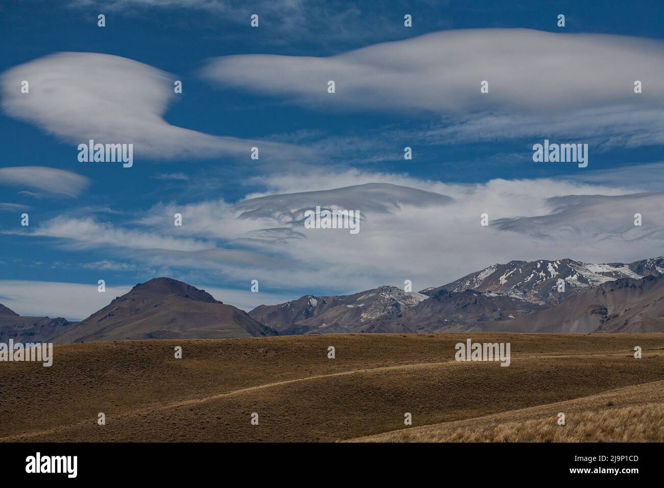 The Los Tachos Trail on the western slopes of the Domuyo volcanic complex in Argentina Stock Photo