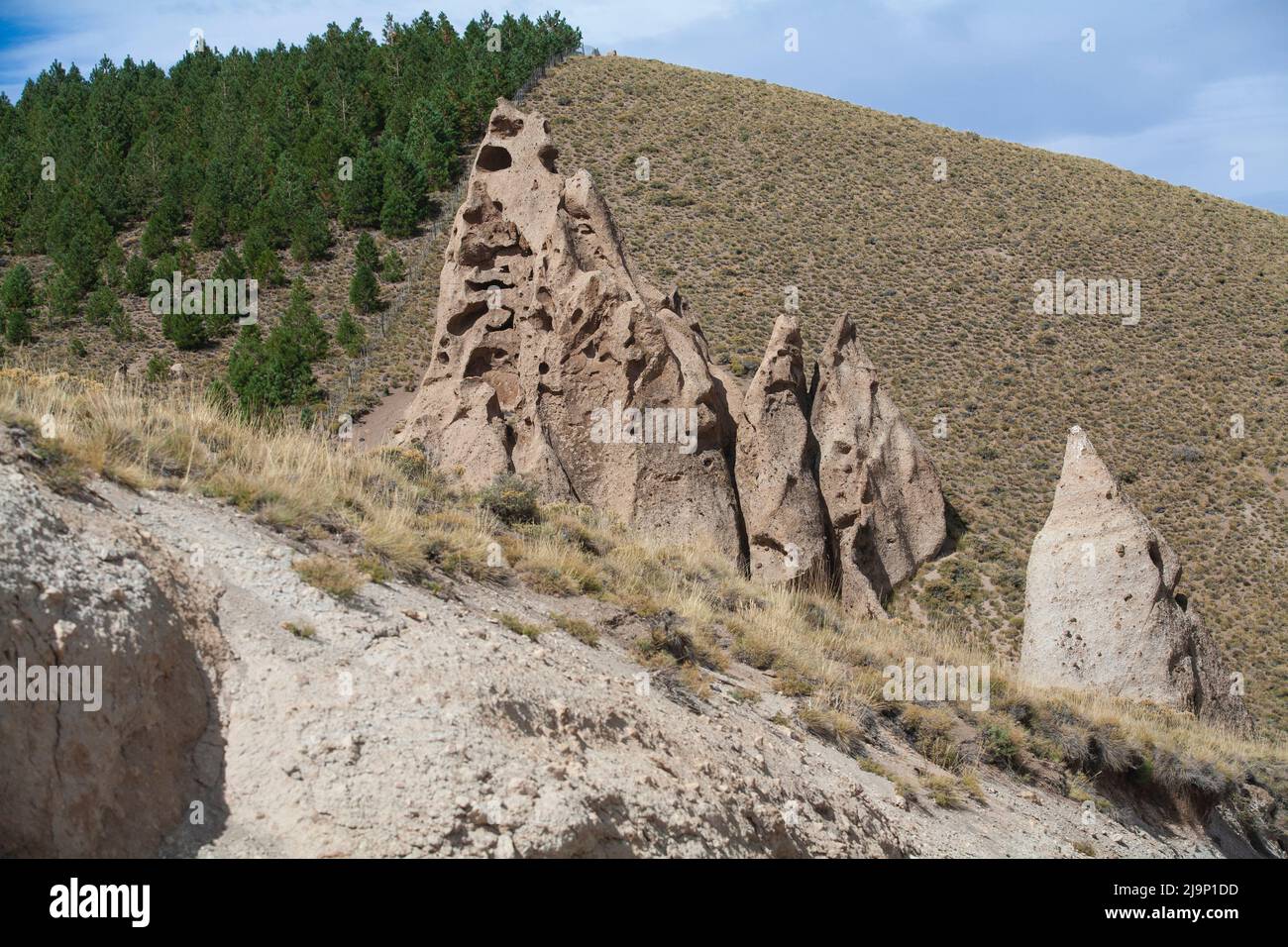 The Los Tachos Trail on the western slopes of the Domuyo volcanic complex in Argentina Stock Photo