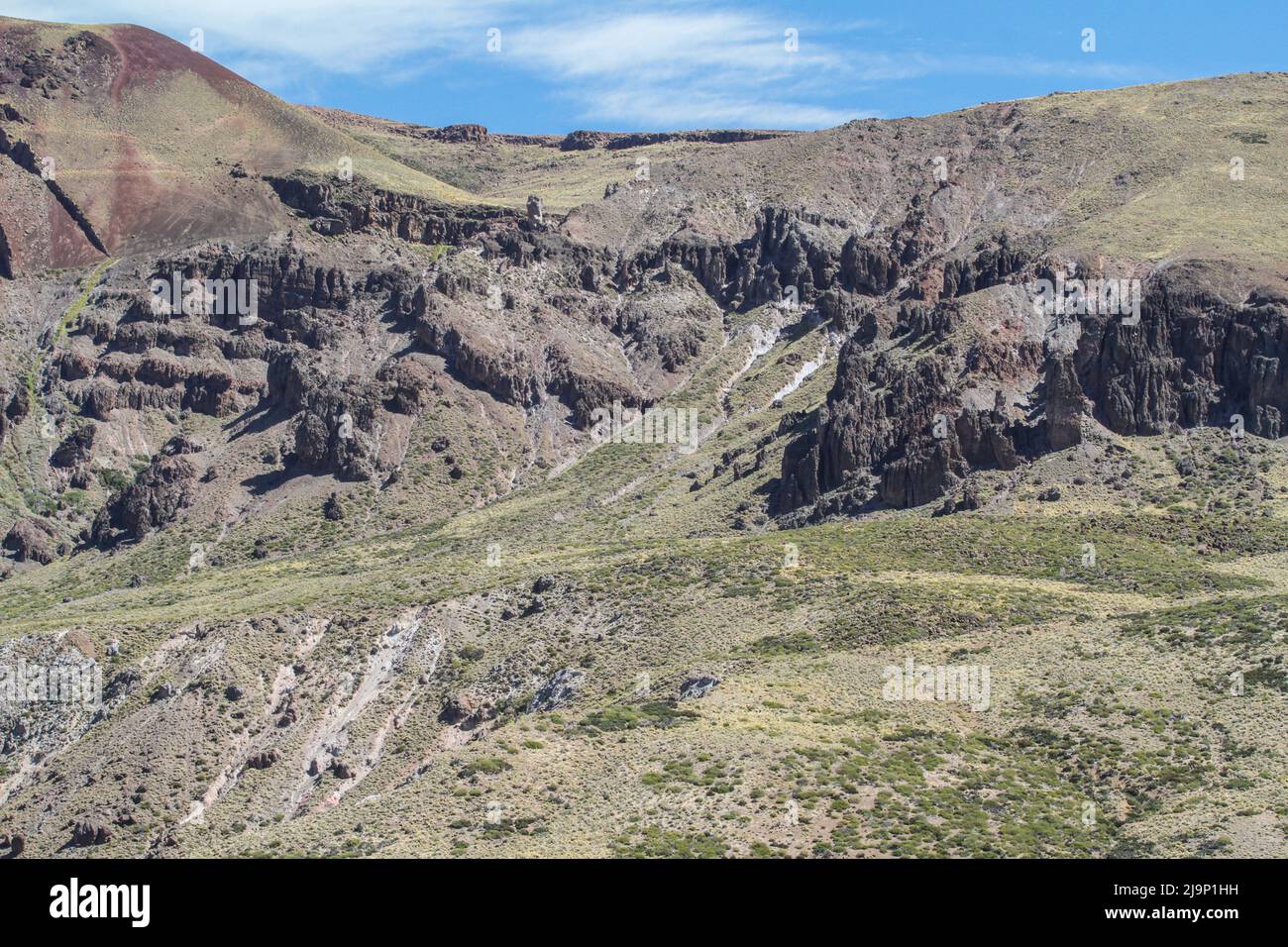 The Los Tachos Trail on the western slopes of the Domuyo volcanic complex in Argentina Stock Photo