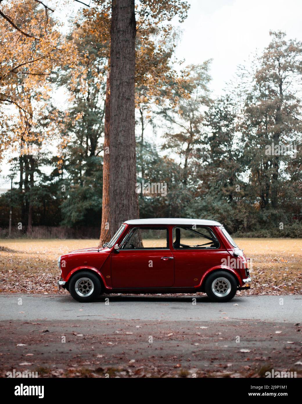 Red Classic Mini Cooper Stock Photo