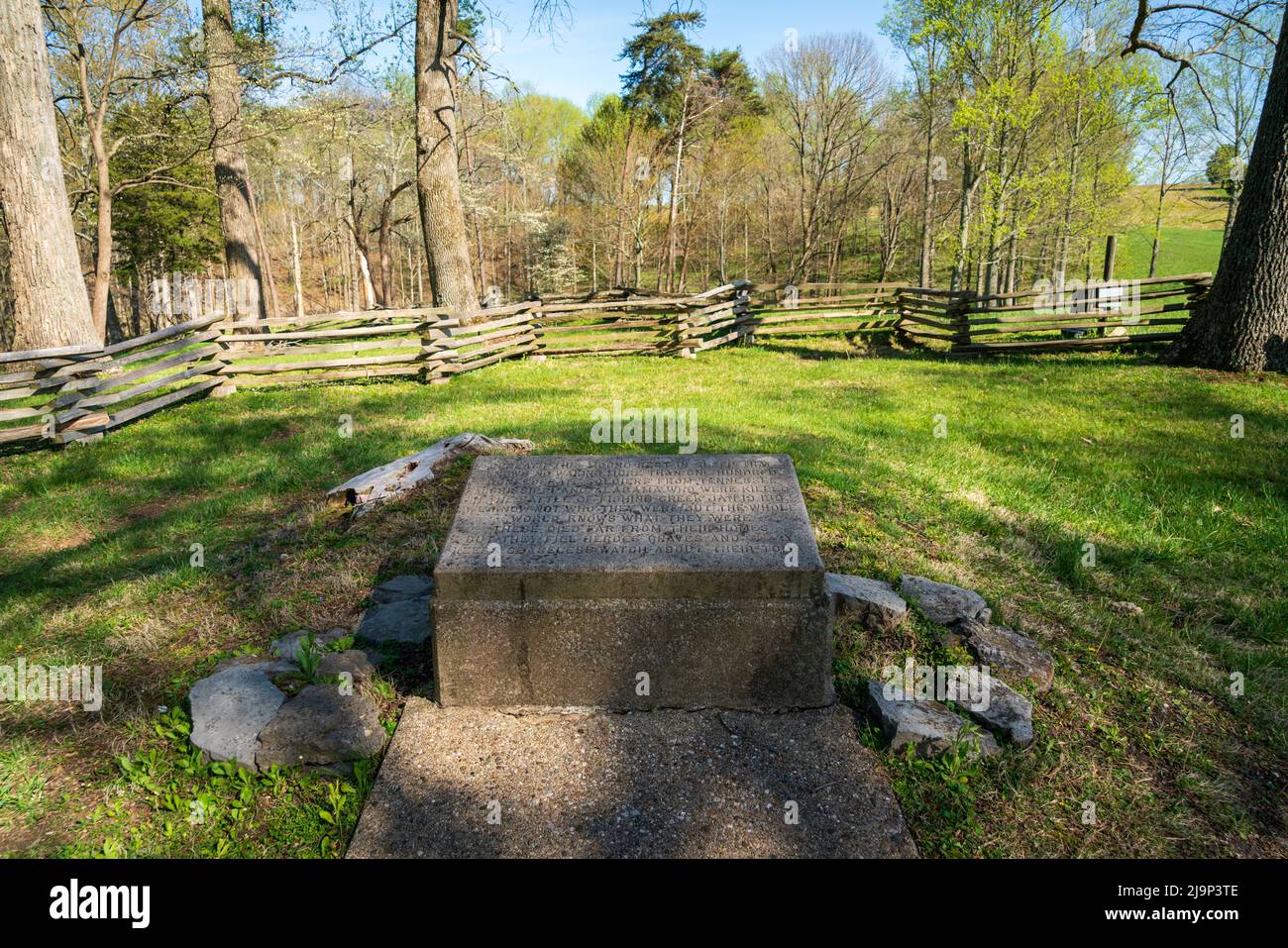 Mass Grave at Mill Springs Battlefield Stock Photo