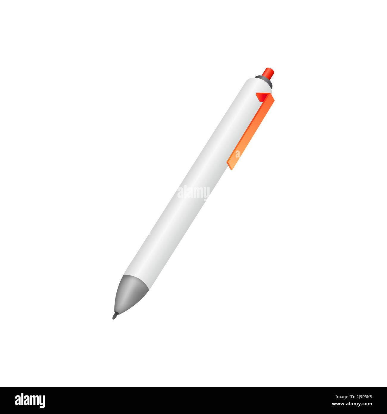Simple 3D Pen Template. Isolated Item on White Background. Vector ...