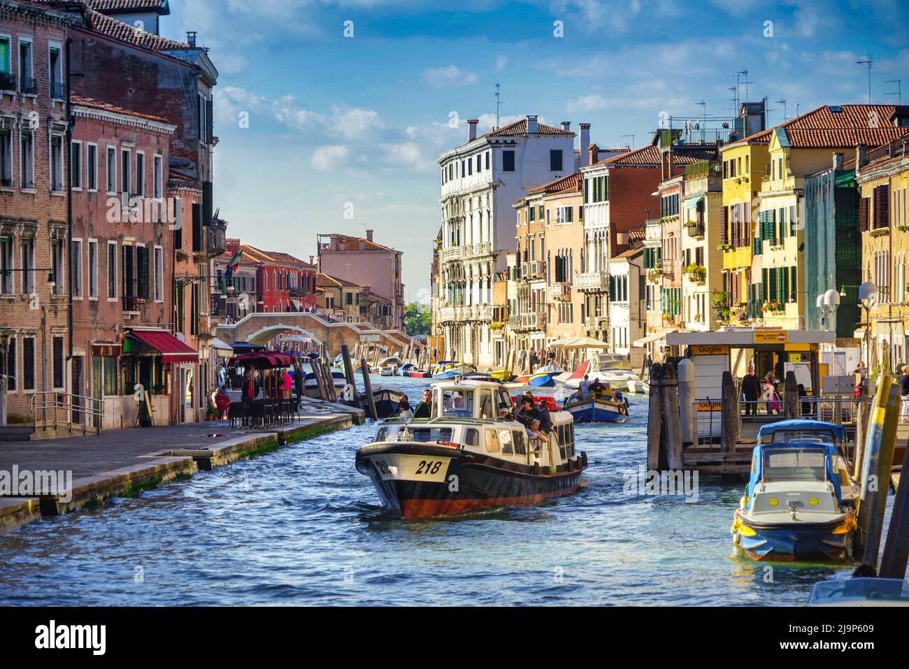 Cannaregio district in Venice, airport transfer by boat Stock Photo