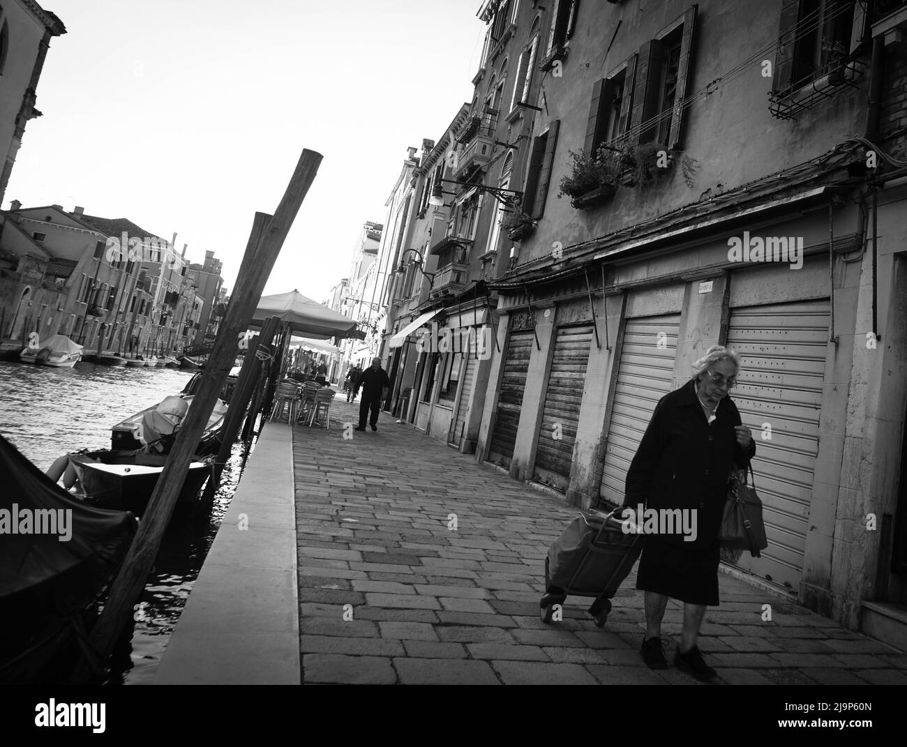 Old lady in Cannaregio district of Venice Stock Photo