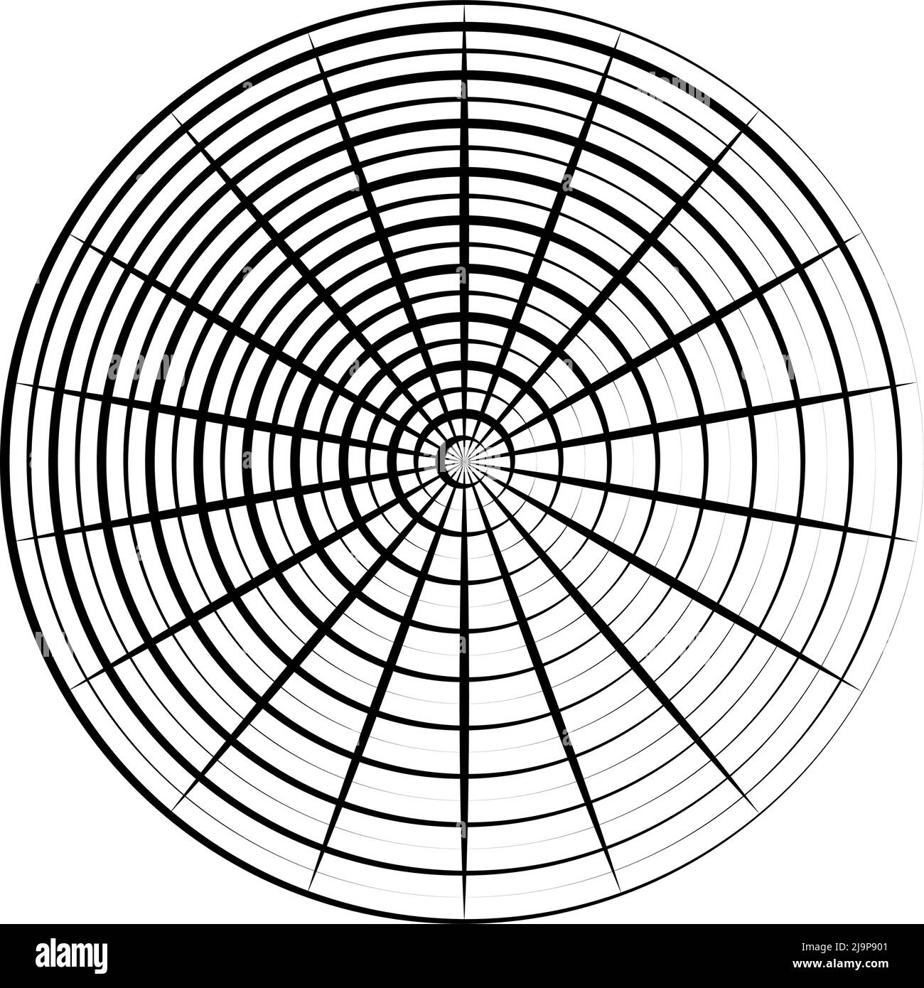 Converging radial, circular lines element. Stock vector illustration
