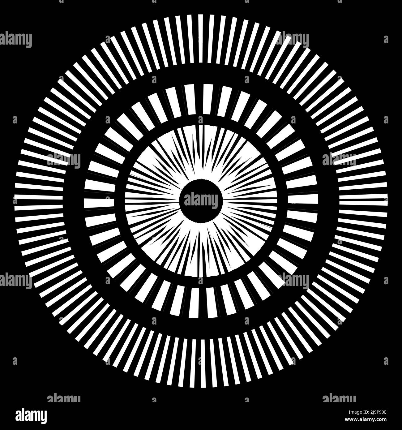 Vector Radiating Circle Geometric circle element with dashed lines. Radial, radiating element ...