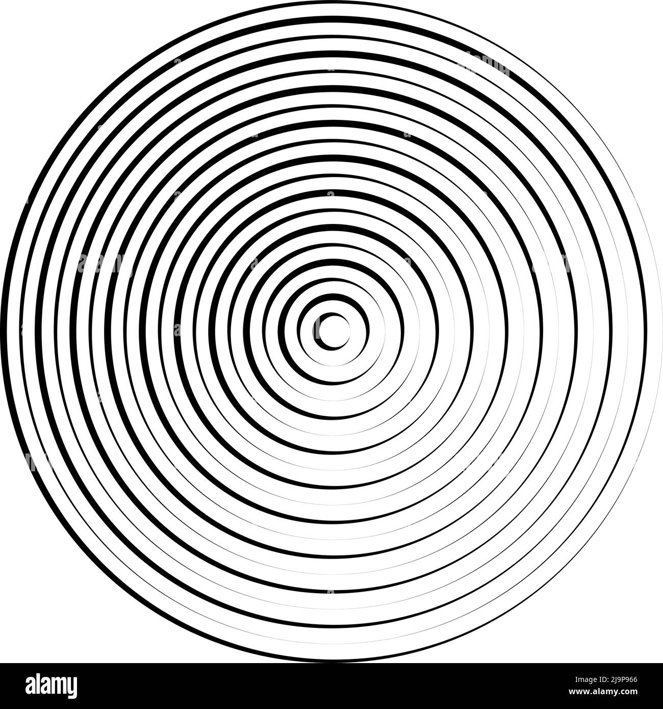 Converging radial, circular lines element. Stock vector illustration