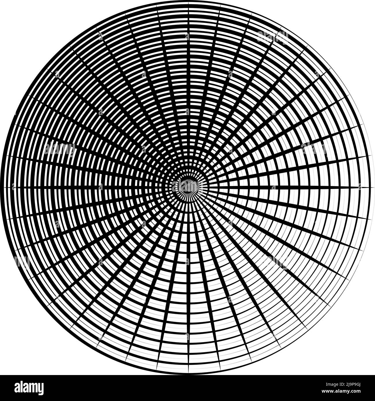 Converging radial, circular lines element. Stock vector illustration