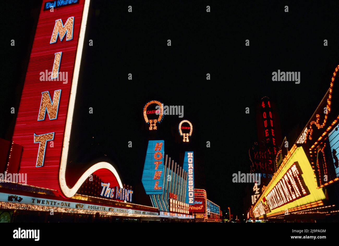 Mint and Horseshoe casinos in Las Vegas in 1979 Stock Photo