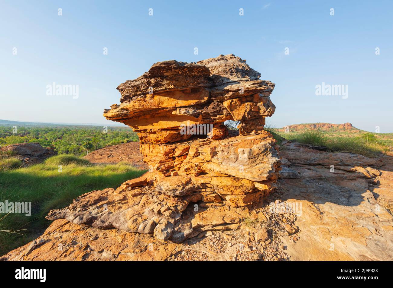 Amazing shape of eroded sandstone landform in Keep River National Park, a popular tourist destination, Northern Territory, NT, Australia Stock Photo