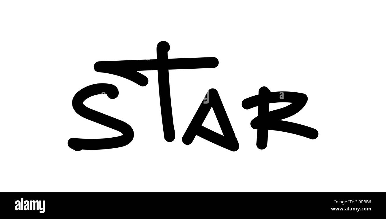 Isolated lettering Star in graffiti street style. Vector illustration.  Stock Vector