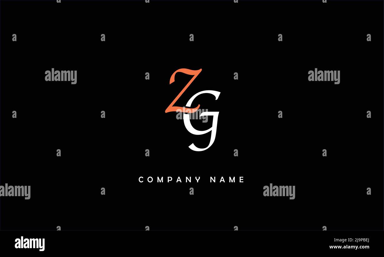 zg, gz alphabets letters logo monogram Stock Vector