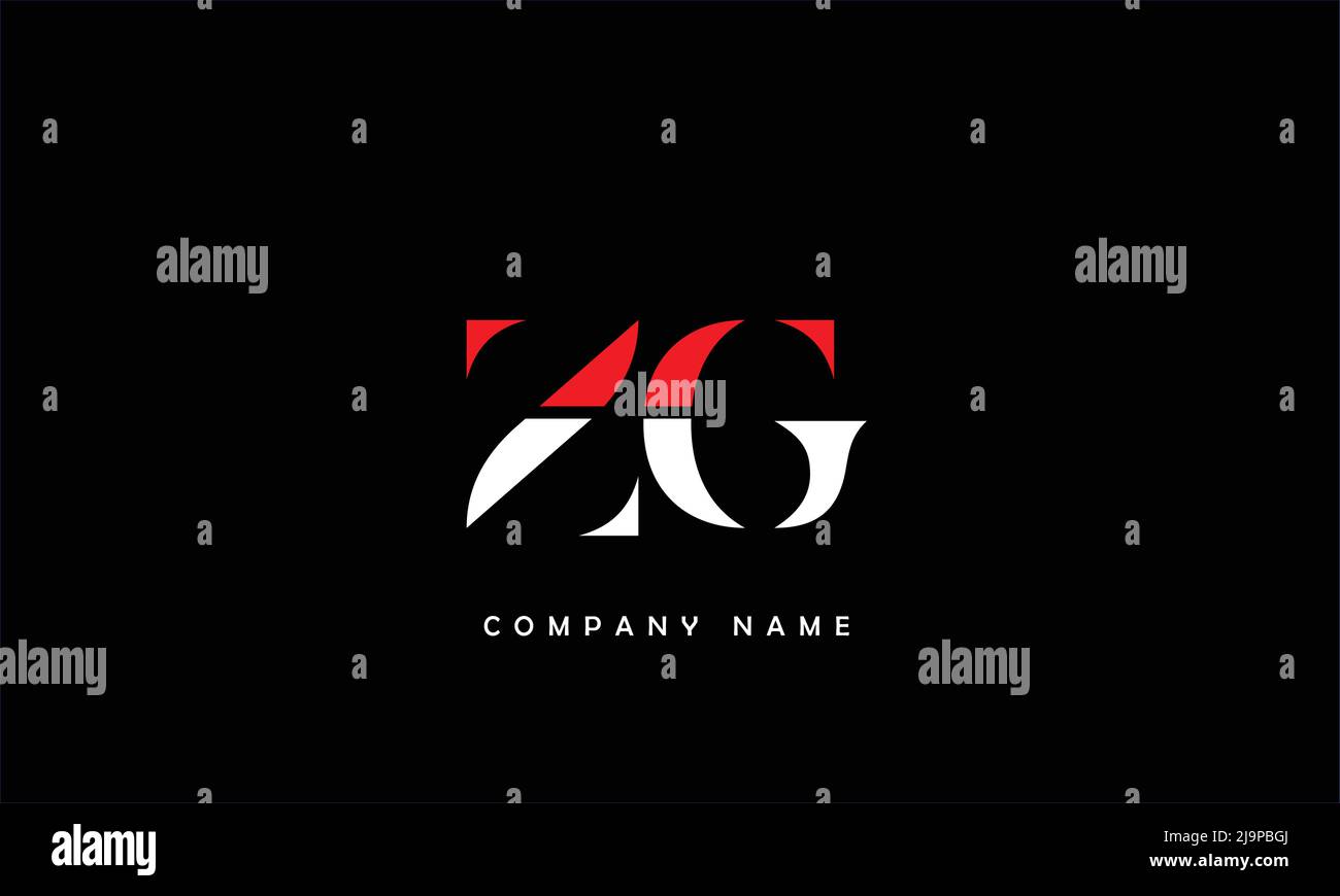 zg, gz alphabets letters logo monogram Stock Vector