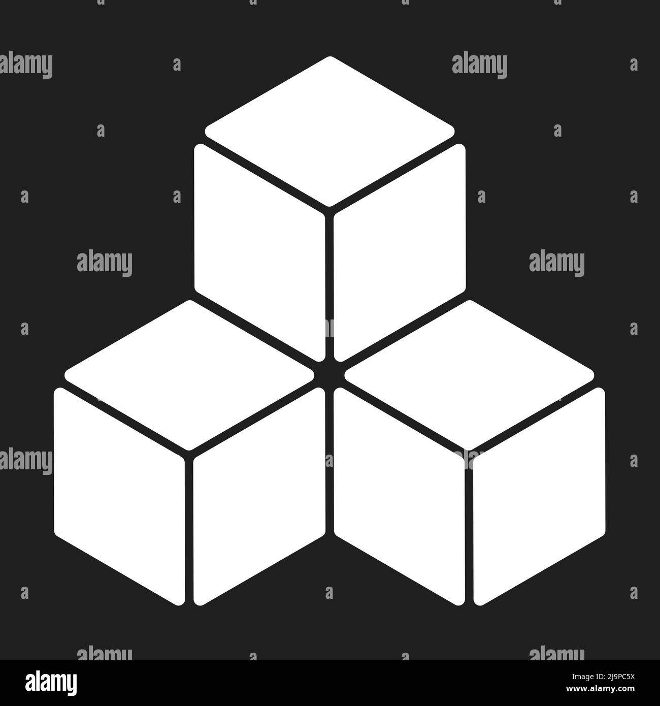 Isometric cube element, icon. Cubist abstract 3d shape. Stock vector ...