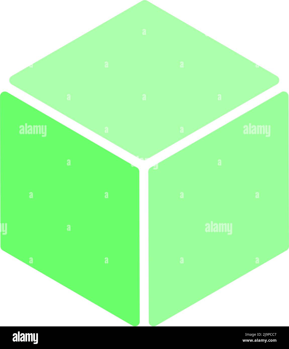 Isometric cube element, icon. Cubist abstract 3d shape. Stock vector ...
