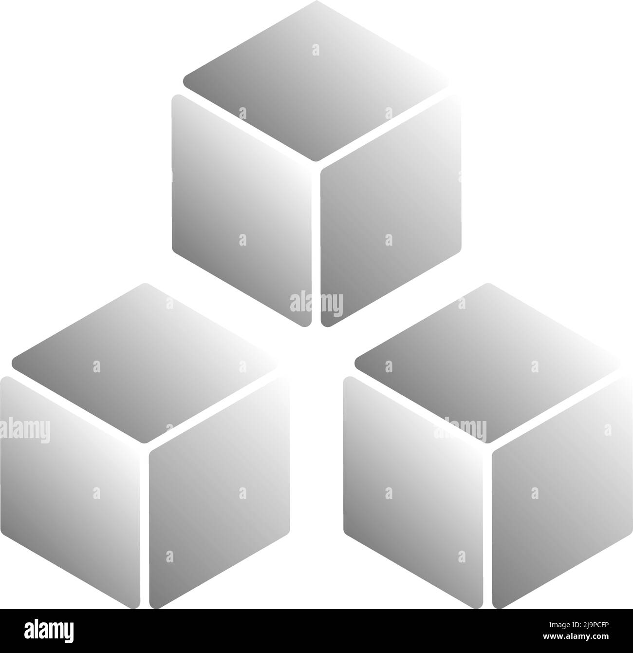 Isometric cube element, icon. Cubist abstract 3d shape. Stock vector ...
