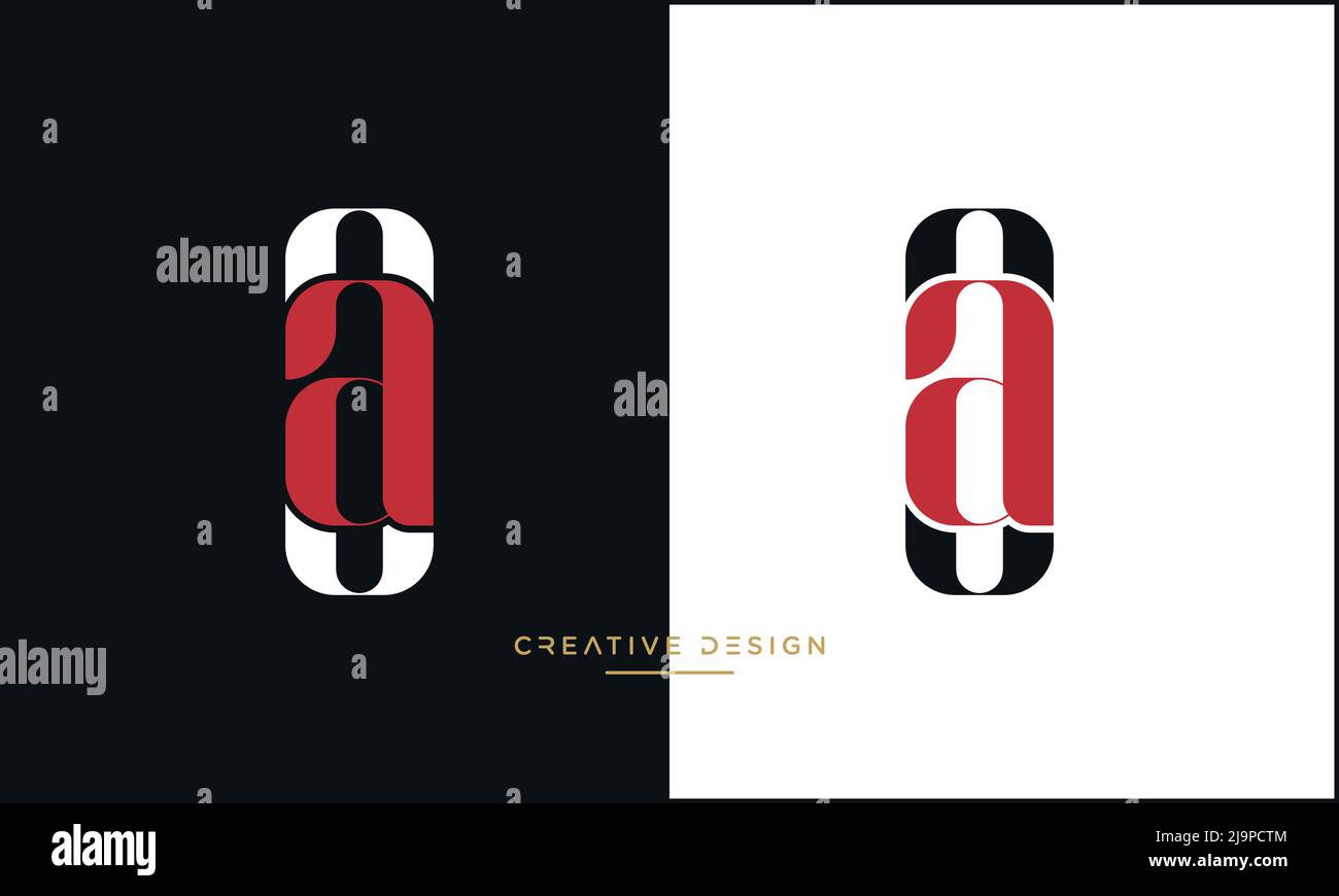 Alphabet Letters OA, AO Abstract Logo Monogram Stock Vector