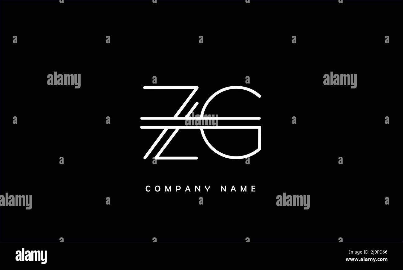 zg, gz alphabets letters logo monogram Stock Vector