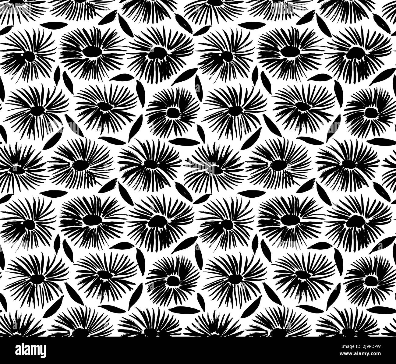 Floral seamless pattern with flower and leaves. Stock Vector