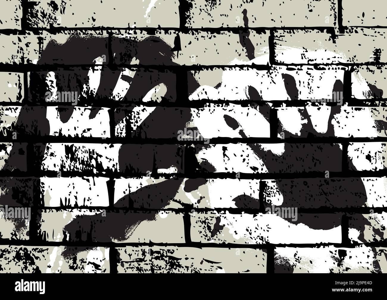 Hands on the wall, background vector illustration Stock Vector Image ...