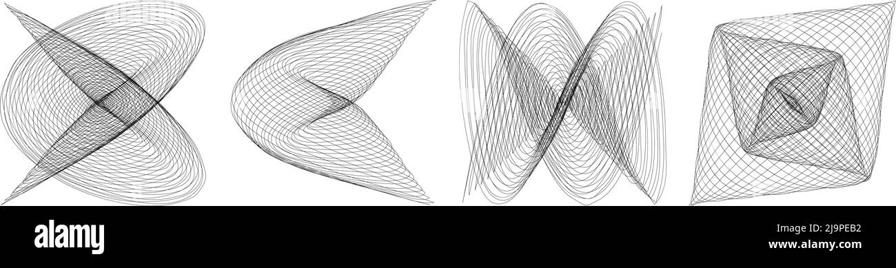 Abstract line art drawing element. Stock vector illustration, clip-art ...