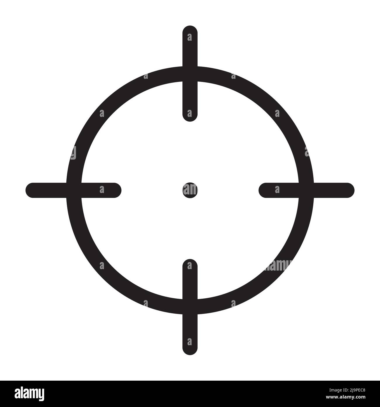 Target icon in outline style on white background Stock Vector