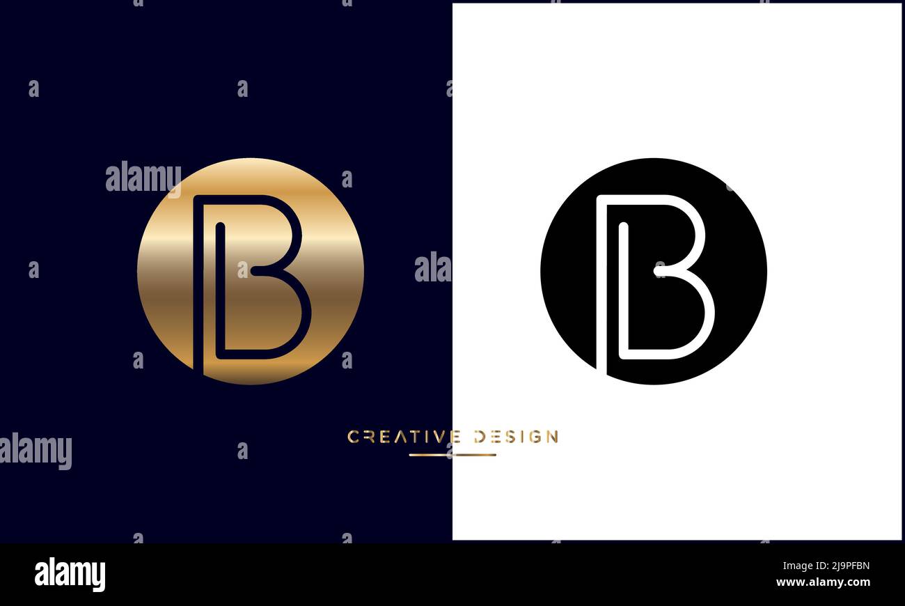 Alphabet Letters OB, BO Abstract Logo Vector Template Stock Vector