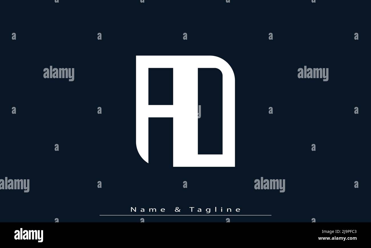 Alphabet letters Initials Monogram logo AD , DA Stock Vector