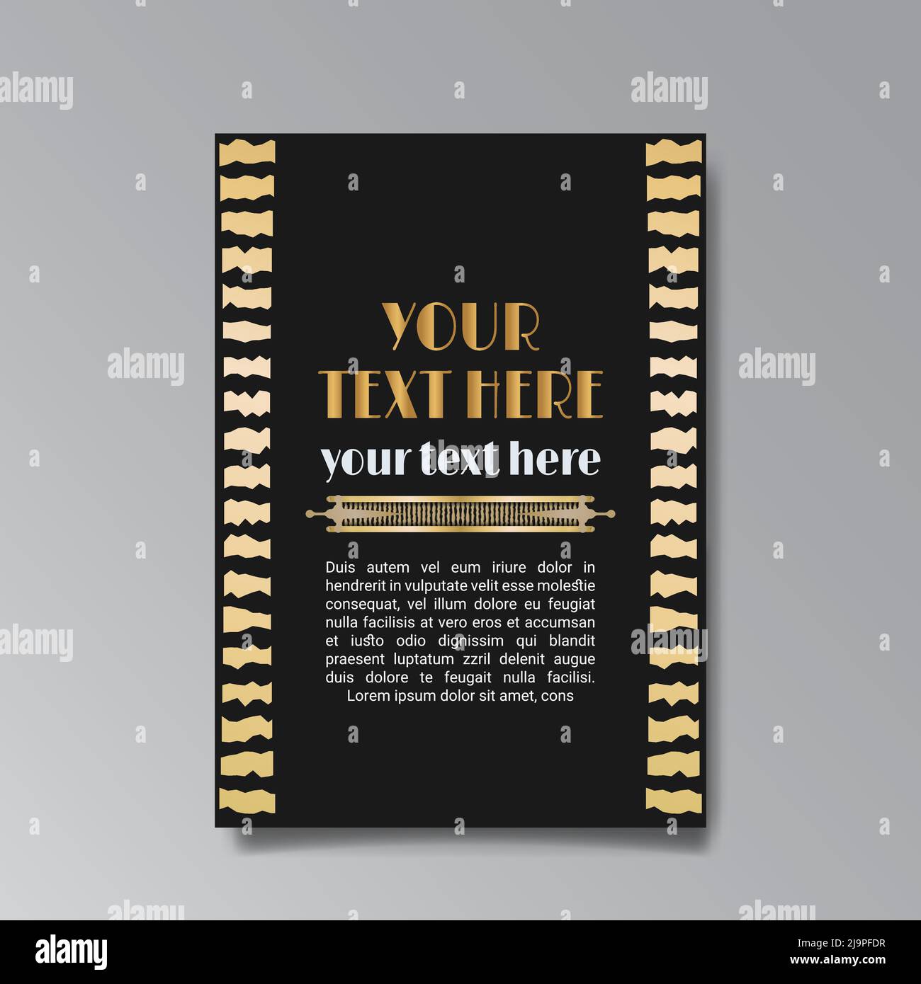 Art Deco A4 page template, retro style for web and print, city and the ...