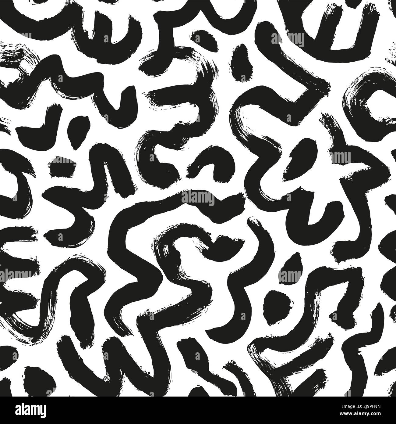 Seamless pattern with hand drawn bold curles. Stock Vector