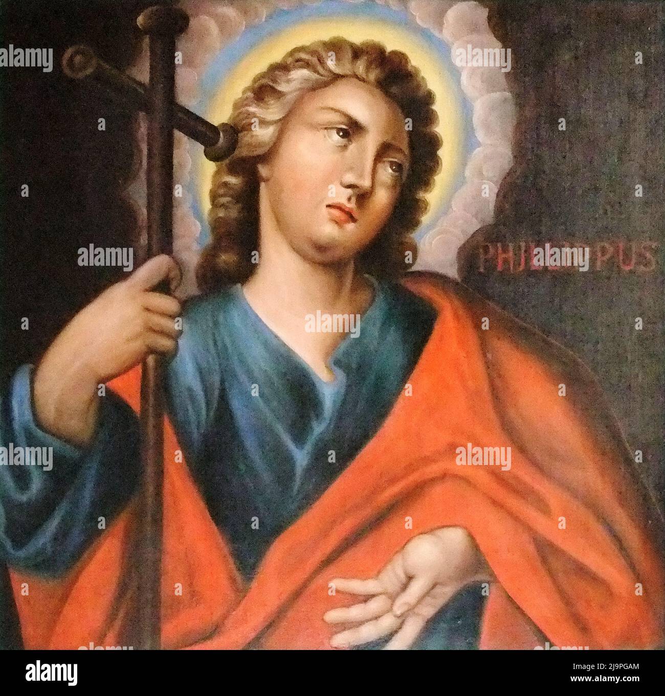 Saint Phillip, one of the twelve disciples of Jesus, by Johann Friedrich Glocker Stock Photo