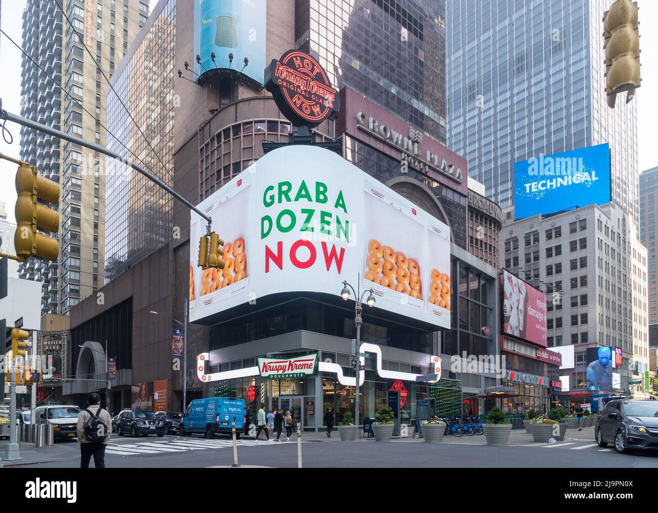 New York, NY - USA - May 20, 2022 view of the new Times Square Krispy ...