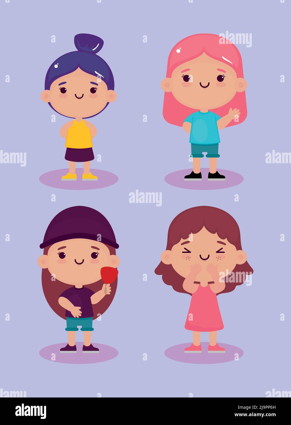 kawaii cute girls Stock Vector Image & Art - Alamy