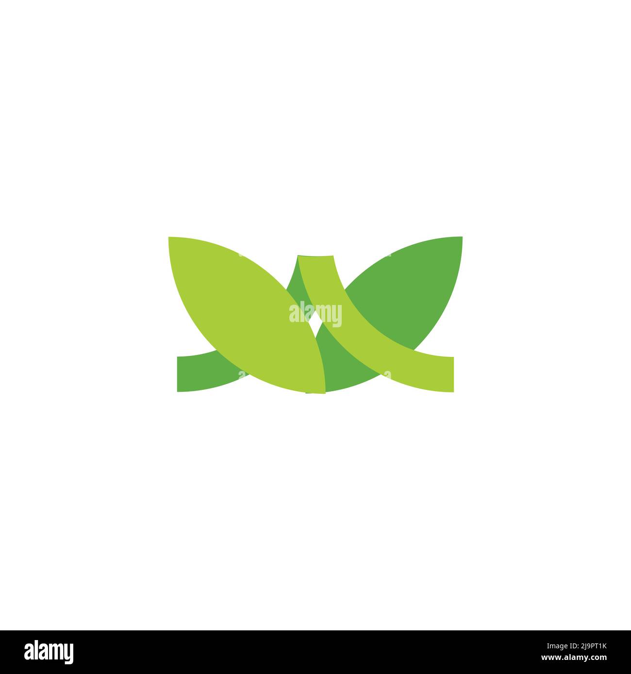 linked shadow leaf green geometric decoration vector Stock Vector