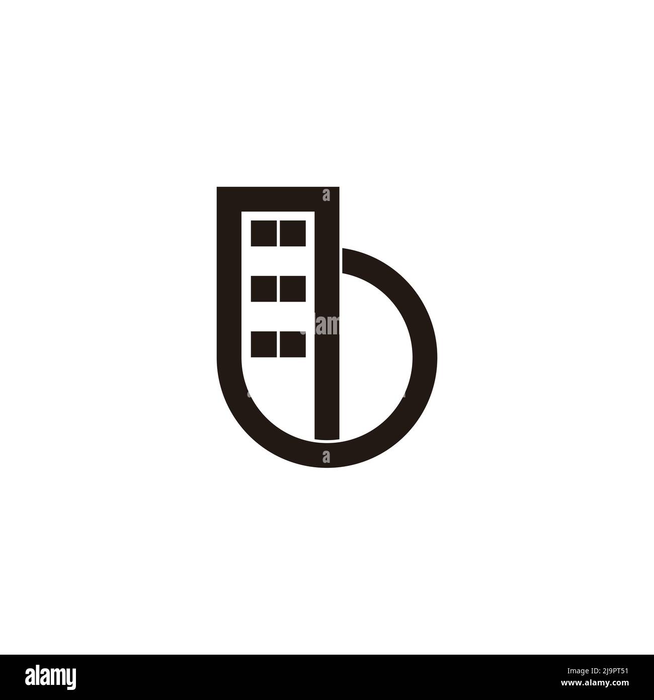 letter b building simple geometric apartment symbol logo vector Stock ...