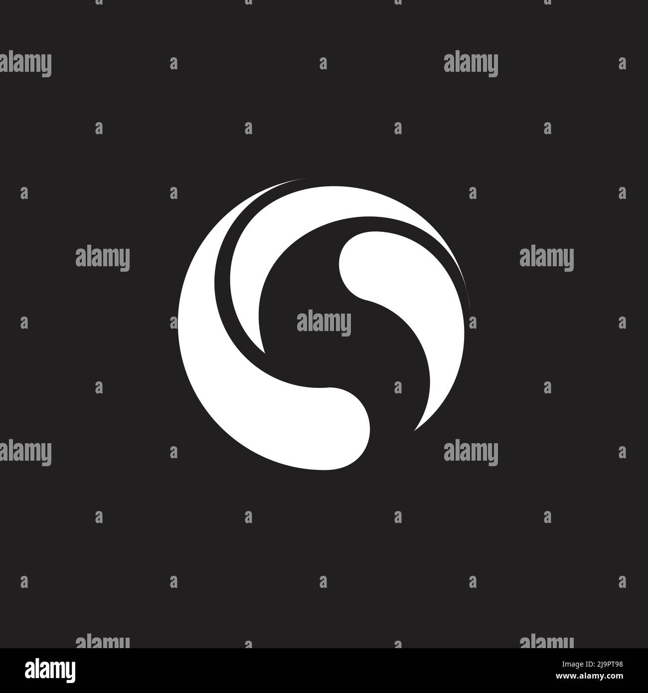 letter s circle rotate geometric logo vector Stock Vector