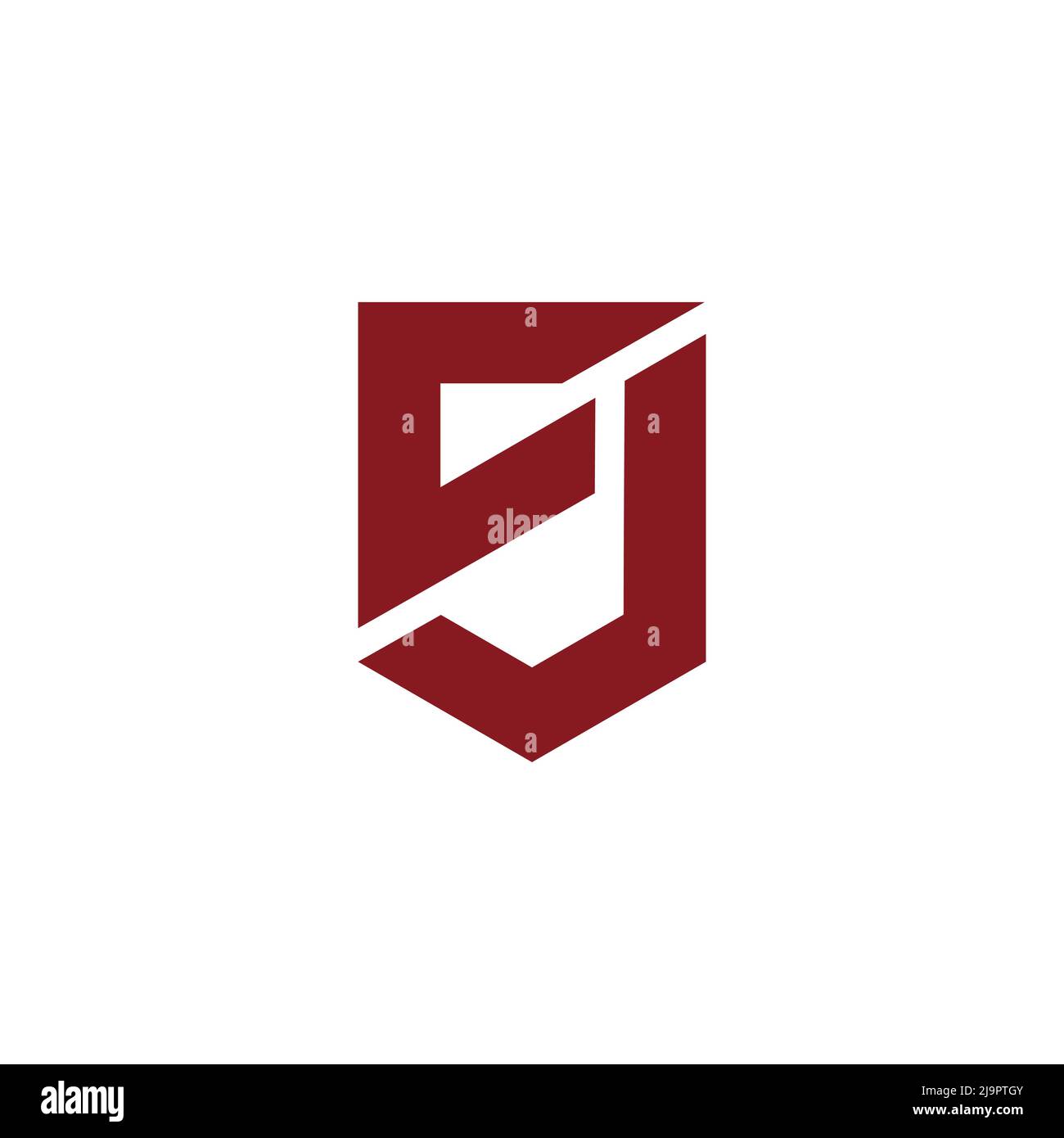letter sj linked geometric line logo vector Stock Vector