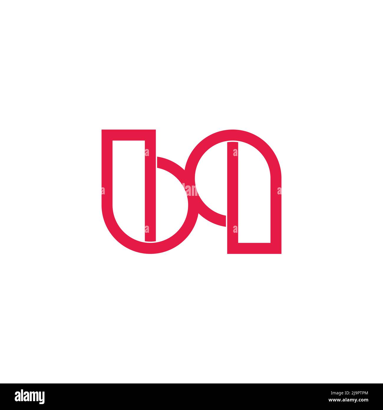 letter bq simple geometric loop circle logo vector Stock Vector