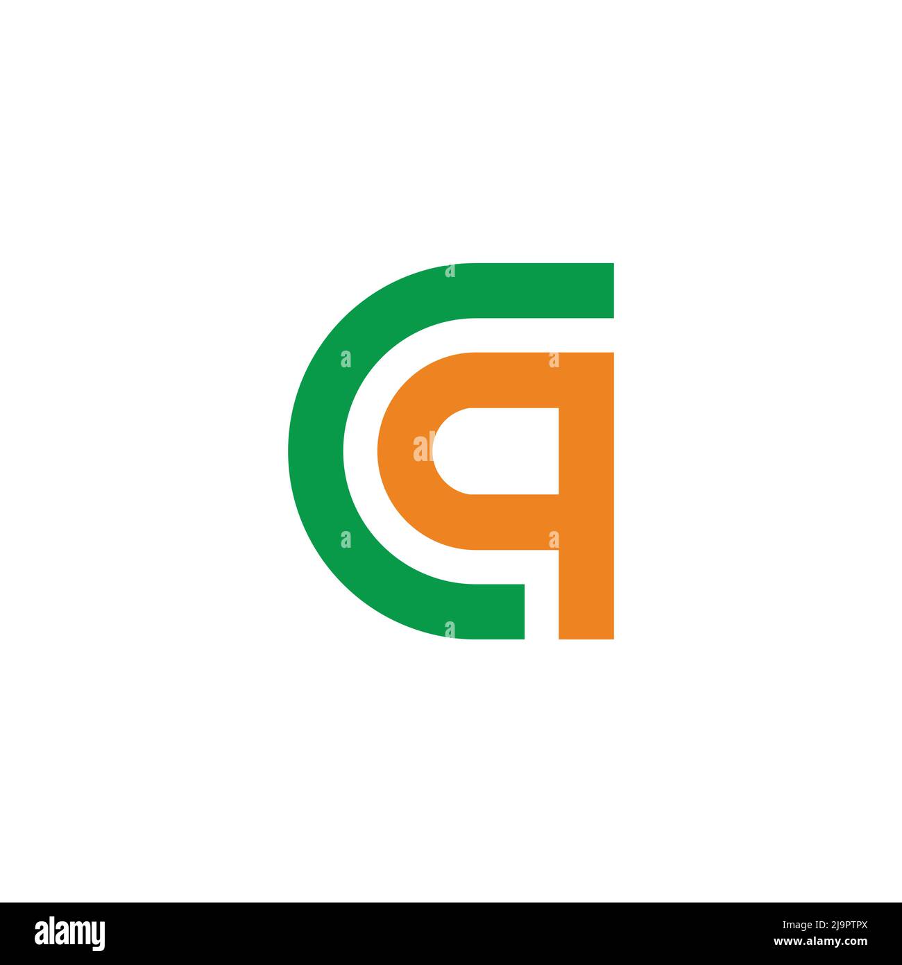 letter cq simple geometric colorful logo vector Stock Vector