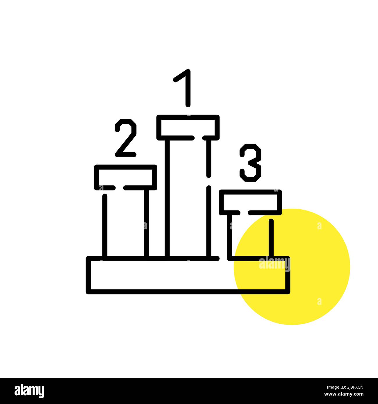 Podium with first, second and third place. Pixel perfect, editable stroke line art icon. Stock Vector