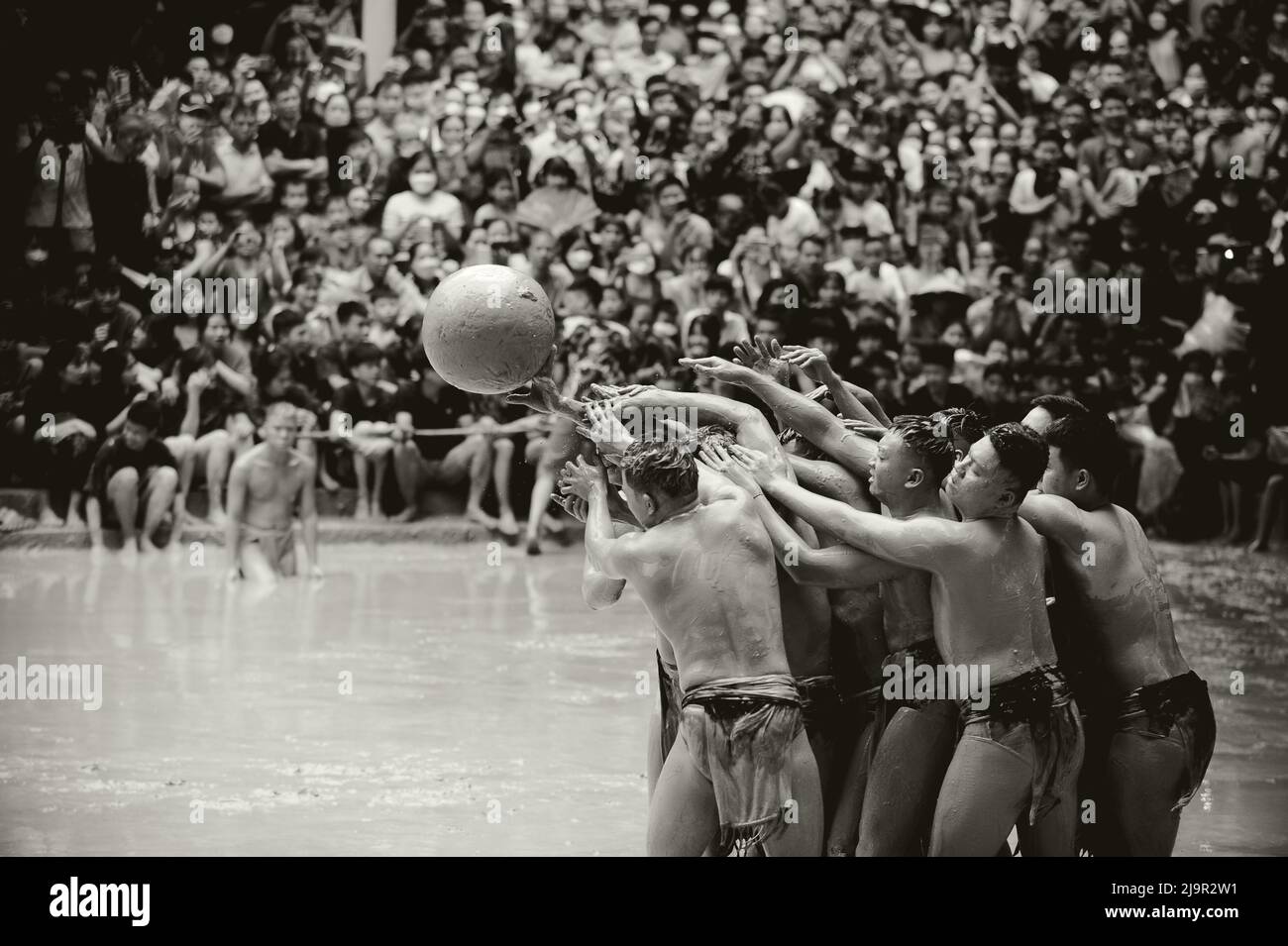 Mud ball wrestling festival in Vietnam Stock Photo