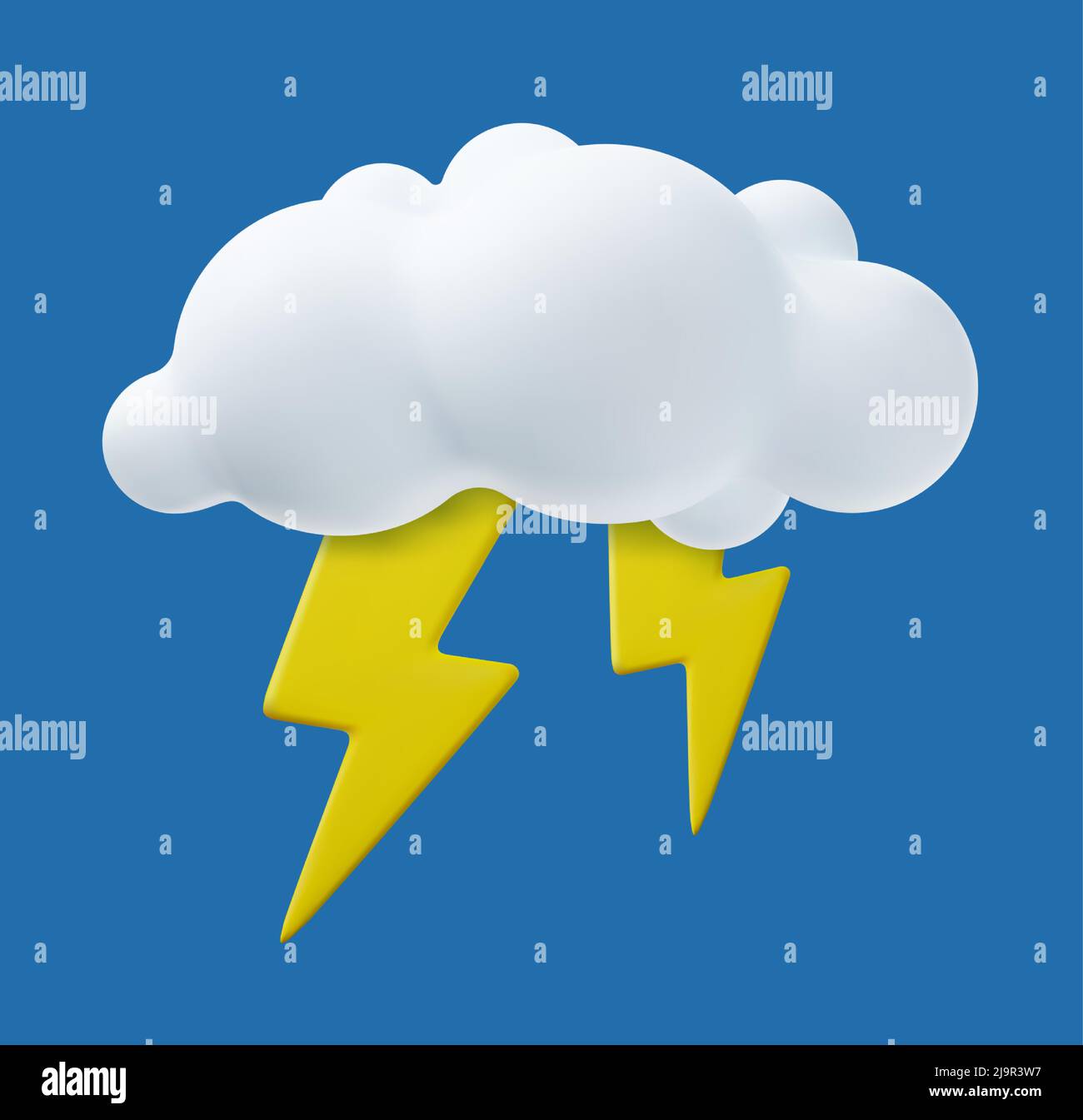 Weather icon Lightning 3d Stock Vector