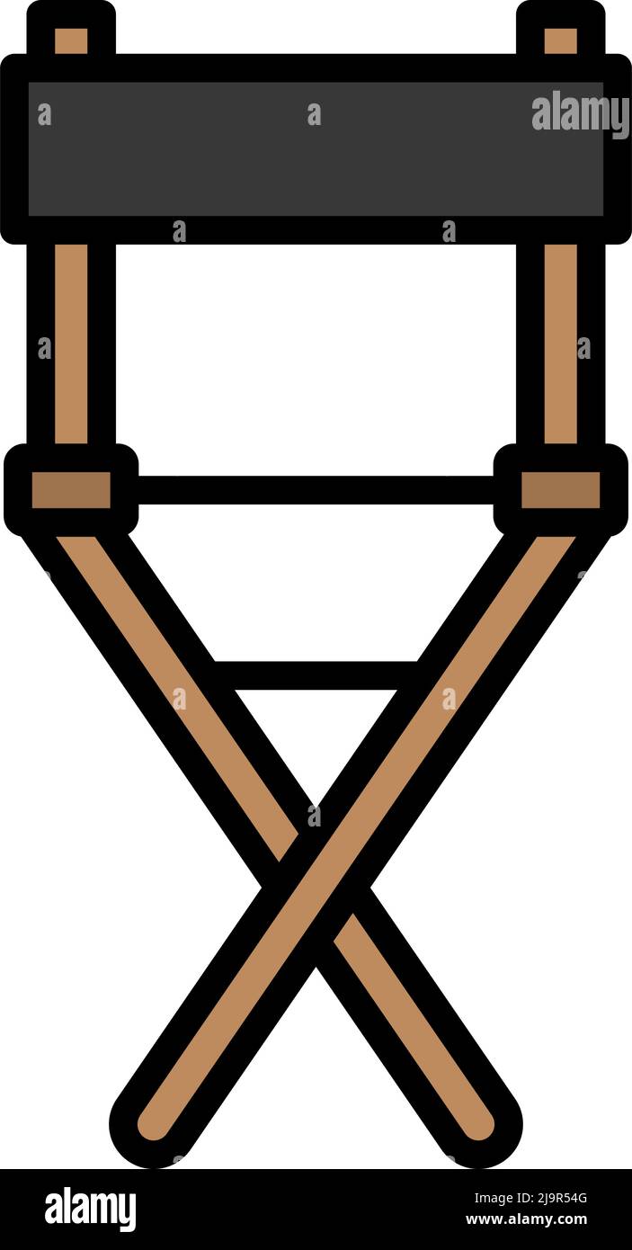 Director Chair Icon. Editable Bold Outline With Color Fill Design ...
