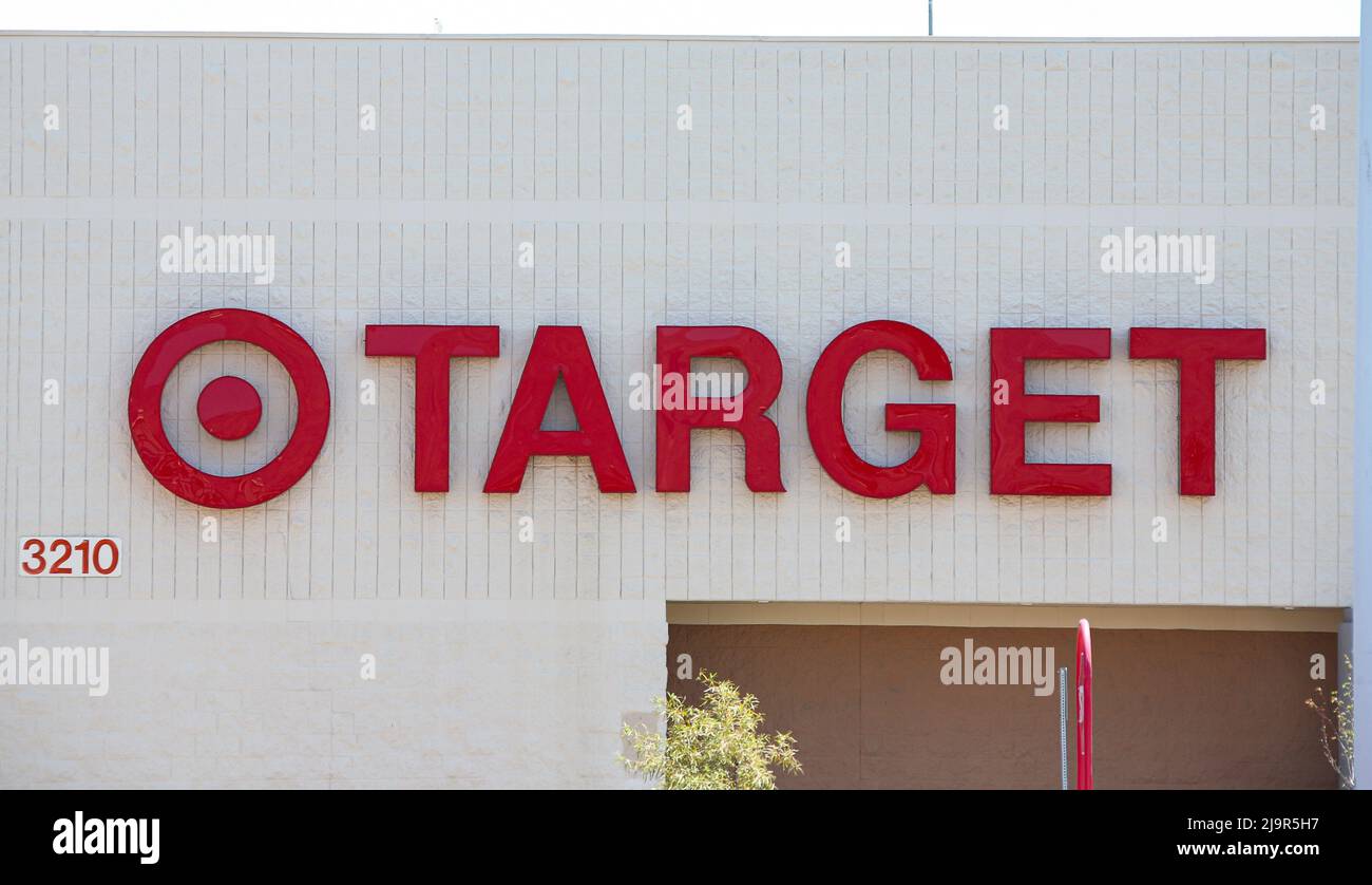 Las Vegas, United States. 24th May, 2022. A Target Corporation logo is seen displayed on the exterior of their store. Target Corporation (NYSE: TGT) reported a 3.3 percent growth in sales as they released their first quarter earnings report. Target, a general merchandise retailer, currently has 1,931 across the United States and District of Columbia. Easily identified from their red bullseye logo. Credit: SOPA Images Limited/Alamy Live News Stock Photo