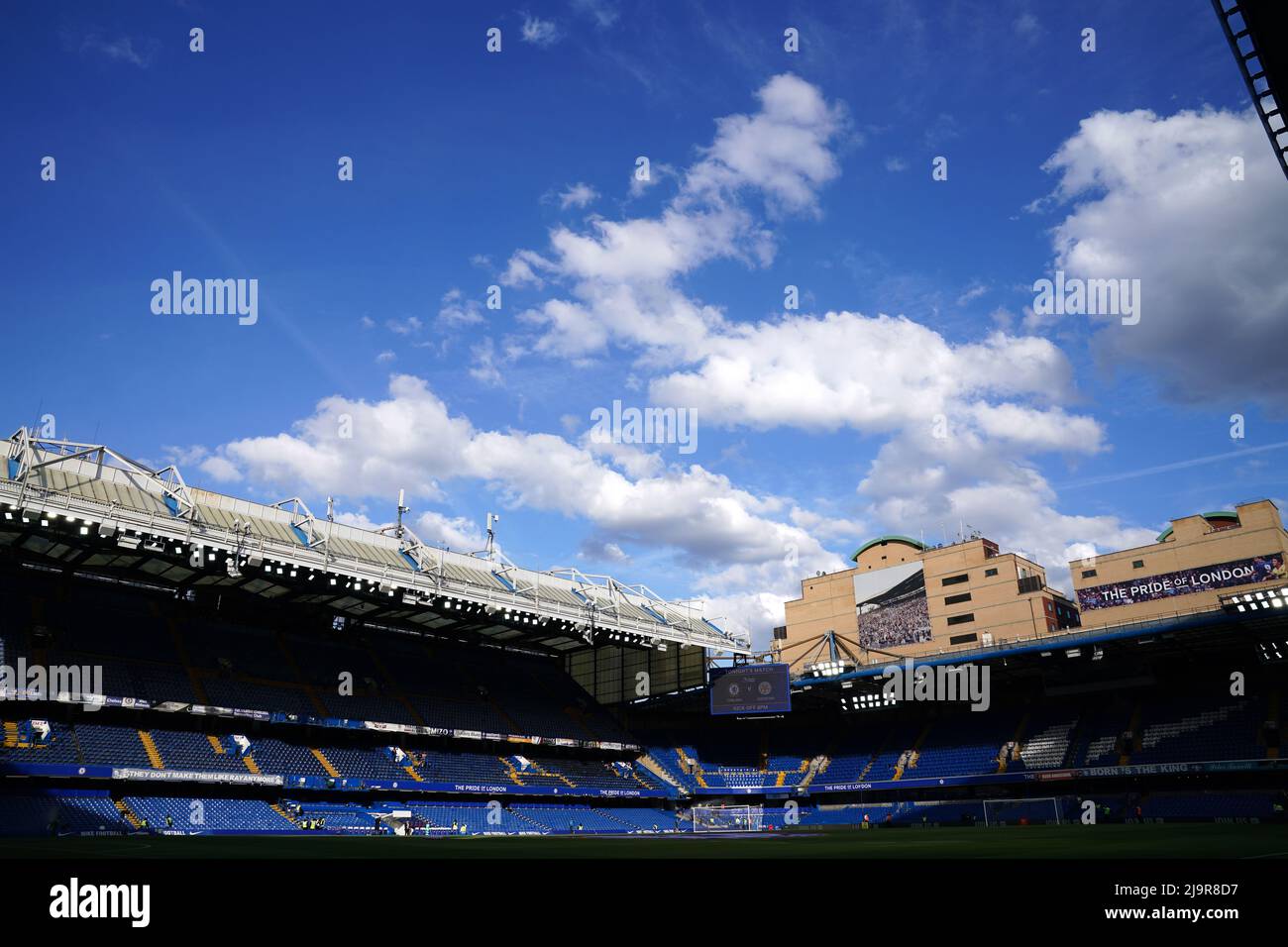 File photo dated 19-05-2022 of a general view of Stamford Bridge, home of Chelsea  FC. The UK Government has issued a licence that permits the sale of Chelsea  to the Todd Boehly/Clearlake
