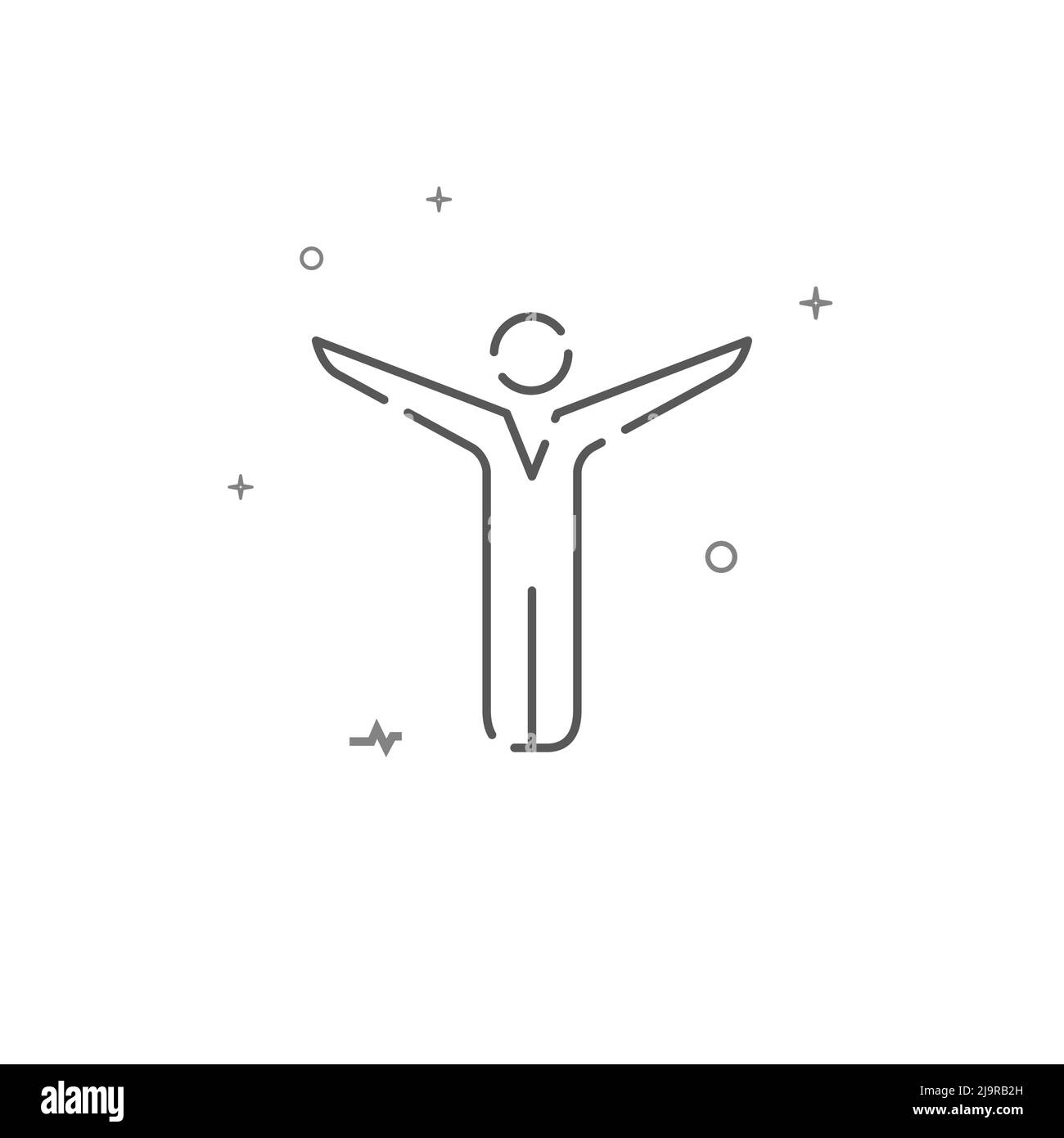 Human figurine doing exercise simple vector line icon. Symbol ...