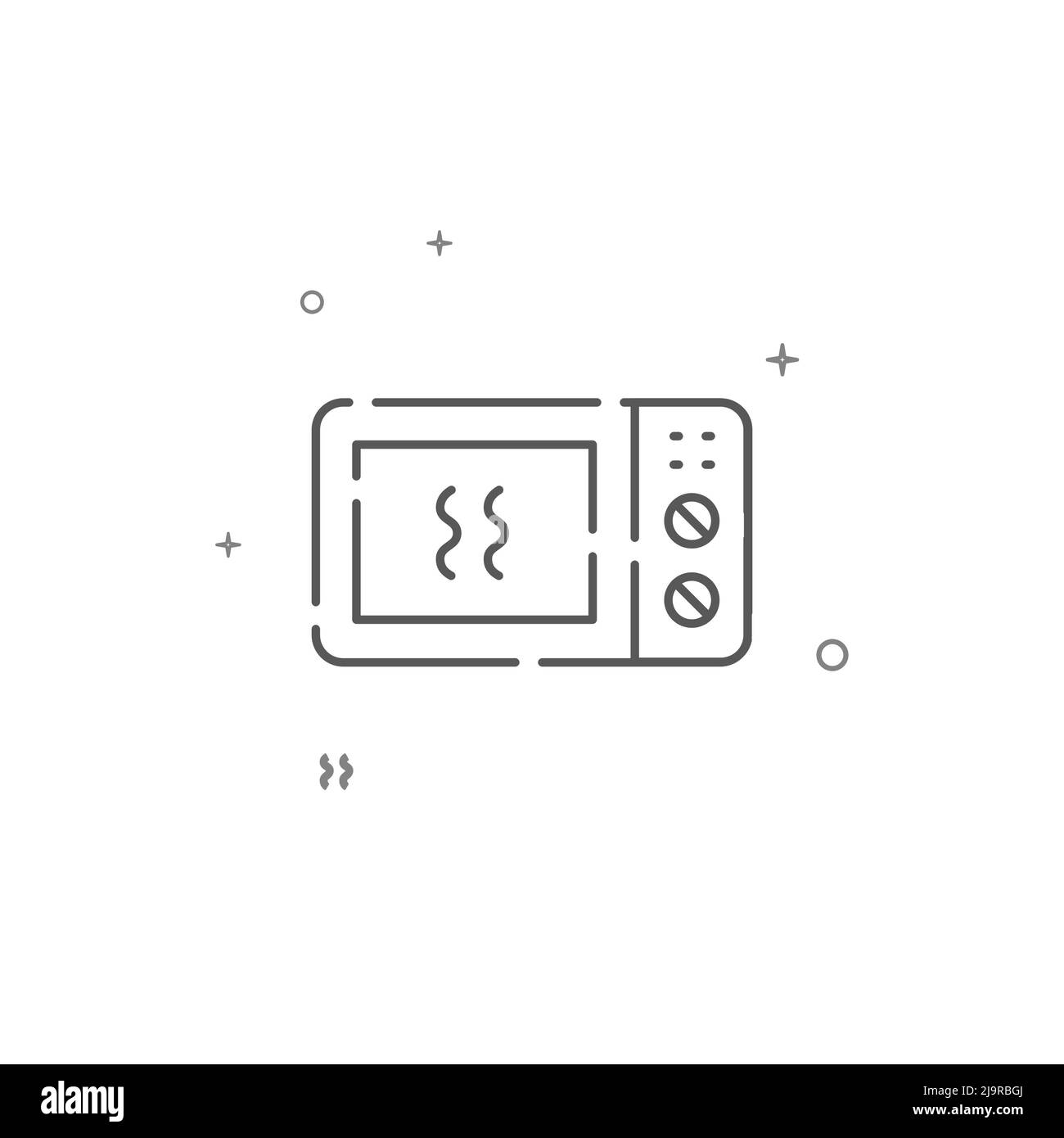 Microwave oven simple vector line icon. Symbol, pictogram, sign