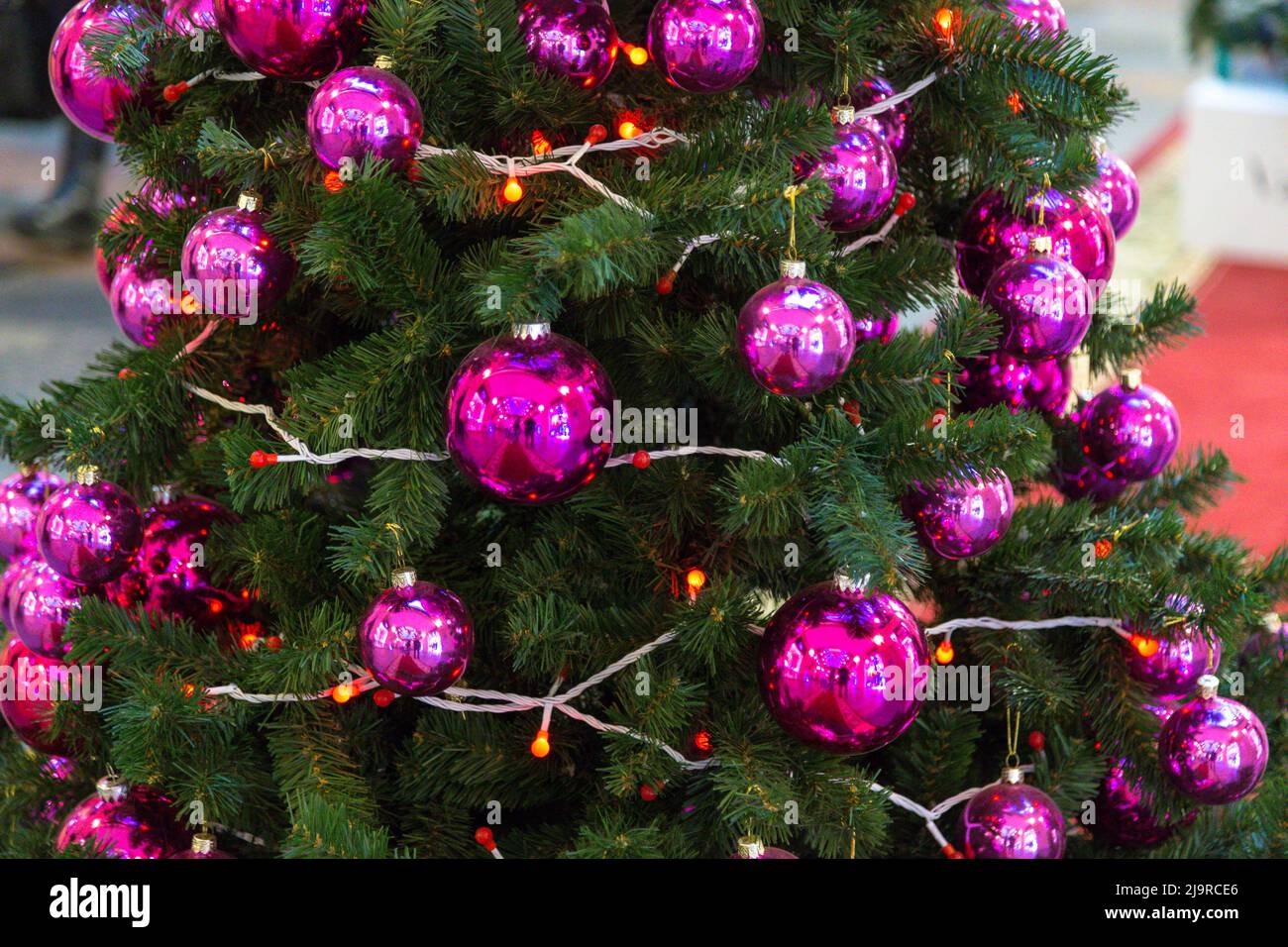 Christmas decorations on the branches fir Stock Photo Alamy