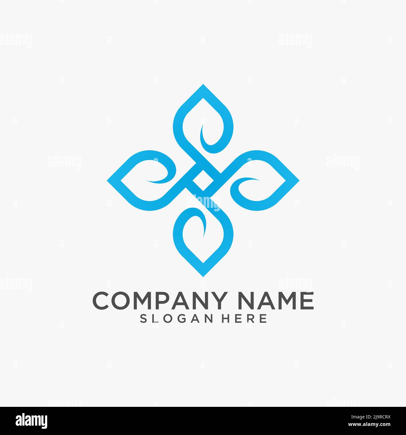 Circular leaf logo design Stock Vector