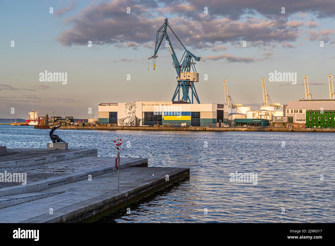 The port of Aarhus, Denmark Stock Photo